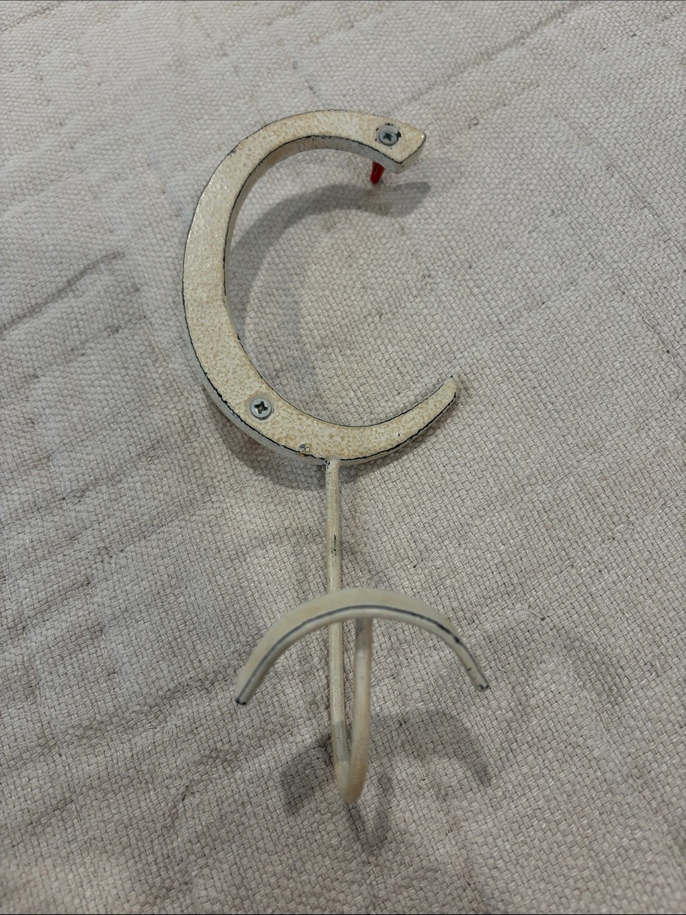 Anthropologie Hallie monogram letter C Cream Wall Hook